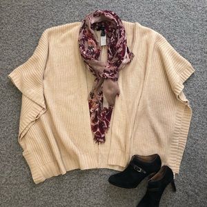 Cream Wide Knit Poncho *like new*